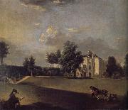 Johann Zoffany A view of the grounds of  Hampton House oil painting on canvas